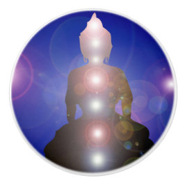 Zen Buddha & Chakra Meditation Keramikknauf