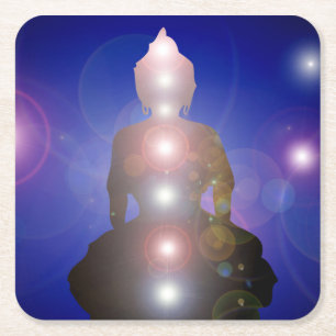 Zen Buddha Chakra Yoga Meditation Namaste Rechteckiger Pappuntersetzer