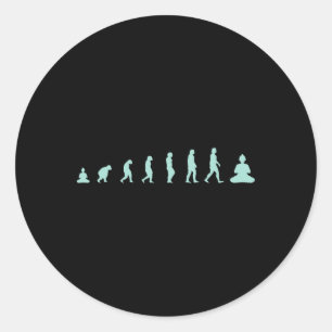 Zen-Buddha-Evolution - Meditation Achtsamkeit Yoga Runder Aufkleber