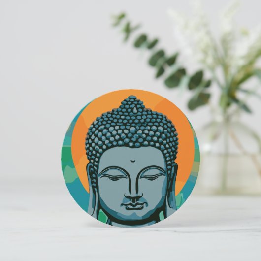 Zen Buddha Head Einladung (Stehend Vorderseite)