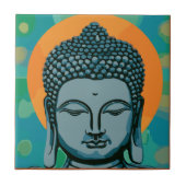 Zen Buddha Head Fliese (Vorderseite)