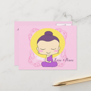 Zen Buddha "Liebe und Frieden" Postcard Postkarte