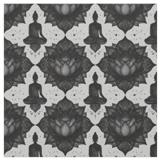 Zen Buddha Lotus Fabric Stoff (Nahaufnahme)