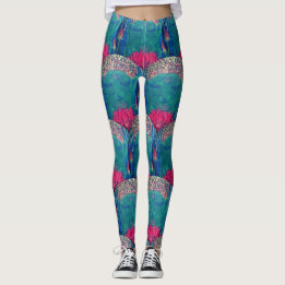 Zen Buddha Lotus Grüne Muster Yoga Leggings