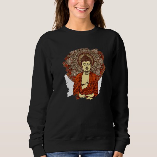 Zen Buddha Mandala Spiritual Asian Style Meditatio Sweatshirt (Vorderseite)
