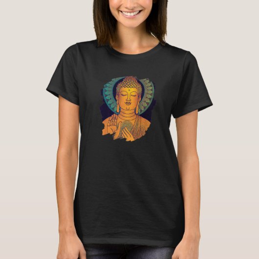 Zen Buddha Mandala Spiritual Asian Style Meditatio T-Shirt (Vorderseite)