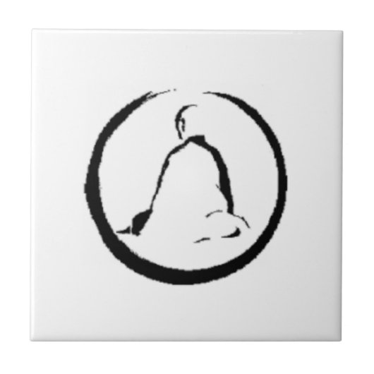 Zen Buddha Meditation Keramik Tile Fliese (Vorderseite)