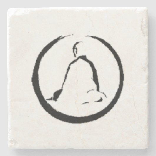 Zen-Buddha meditierender Stein Untersetzer (Vorderseite)