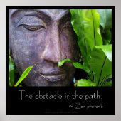 Zen Buddha Obstacle ist das Wegweiser Poster (Vorne)