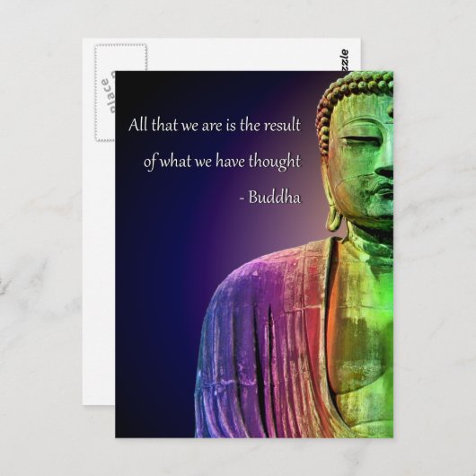 Zen Buddha Zitat Inspiration Spirituell Postkarte (Vorne/Hinten)