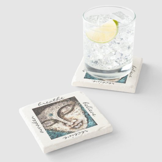 Zen-Buddhawatercolor-Kunst-Stein-Untersetzer Steinuntersetzer (Seitenansicht)