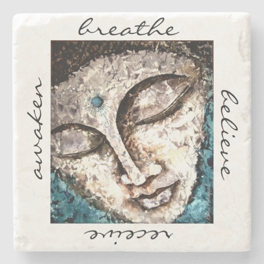 Zen-Buddhawatercolor-Kunst-Stein-Untersetzer Steinuntersetzer (Vorderseite)