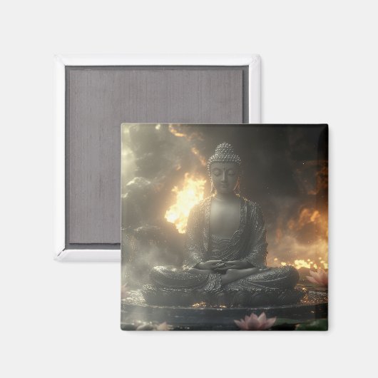 ZEN - BUDDHISM - MEDITATION MAGNET (Vorderseite/Rückseite)