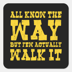 Zen Buddhism Spaghetti Western Style Square Sticke Quadratischer Aufkleber