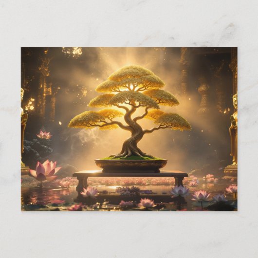 ZEN-BUDDHISMUS - BONSAI-BAUM - POSTKARTE (Vorderseite)