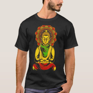 Zen Buddhismus Meditation Buddhist Colorful Mandal T-Shirt