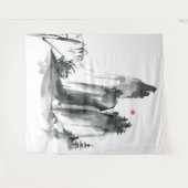 Zen-Buddhismus-Tempel in den Bergen Wandteppich (Vorderseite (Horizontal))