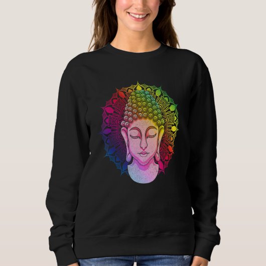 Zen Buddhist Mantra Colorful Mandala Zen Buddhism Sweatshirt (Vorderseite)