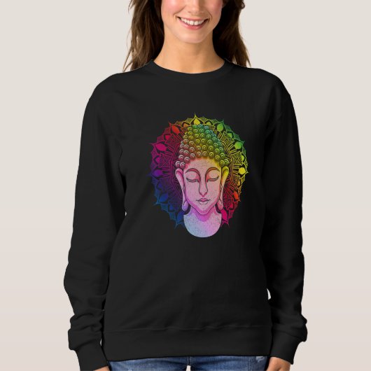 Zen Buddhist Mantra Colorful Mandala Zen Buddhism Sweatshirt (Vorderseite)