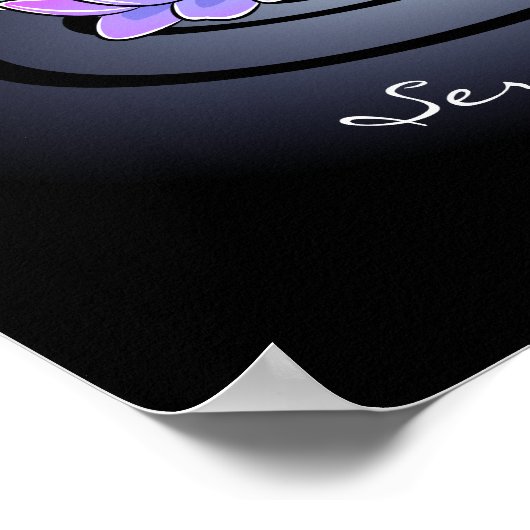 Zen Buddhist Serenity Meow Cat Poster (Ecke)