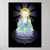 Zen Buddhist Serenity Meow Cat Poster (Vorne)