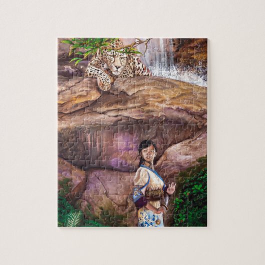 Zen-Buddhist-Tiger und Erdbeere Puzzle (Vertikal)