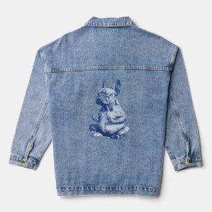 Zen Bulldog in Meditation Pose Kunst Jeansjacke