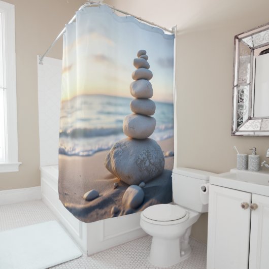 Zen Cairn Stone Duschvorhang (Beispiel)