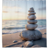 Zen Cairn Stone Duschvorhang (Vorderseite)