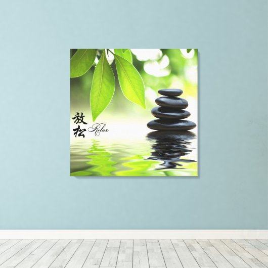 Zen Canvas Print mit chinesischen Schriftzeichen. Leinwanddruck (Insitu (Holzboden))