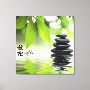 Zen Canvas Print mit chinesischen Schriftzeichen. Leinwanddruck