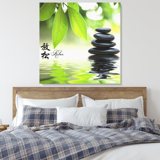 Zen Canvas Print mit chinesischen Schriftzeichen. Leinwanddruck (Insitu (Schlafzimmer))