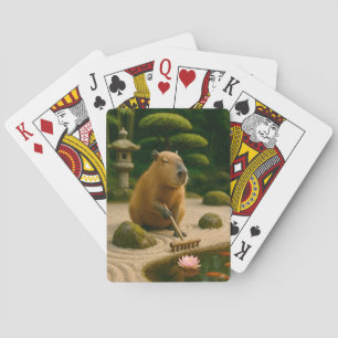 Zen Capybara Sand harken Spielkarten