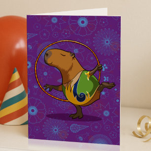 Zen Capybara Tänzer Lustige Rhythmische Gymnastik Karte