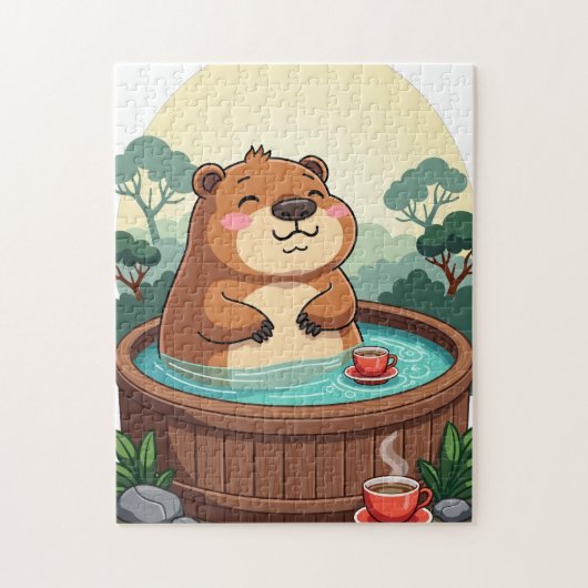 Zen Capybara Whirlpool-Relaxation - Chill-Vibes Puzzle (Vertikal)