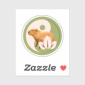 Zen Capybara Yin Yang Aufkleber (Blatt)