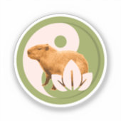 Zen Capybara Yin Yang Aufkleber (Vorderseite)