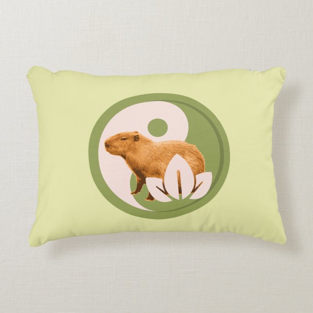 Zen Capybara Yin Yang Dekokissen (Vorderseite)