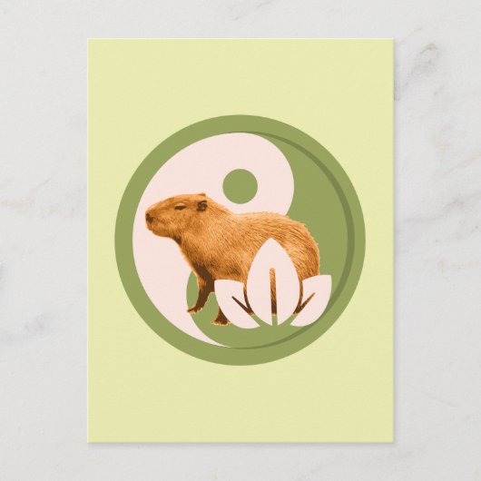 Zen Capybara Yin Yang Feiertagspostkarte (Vorderseite)