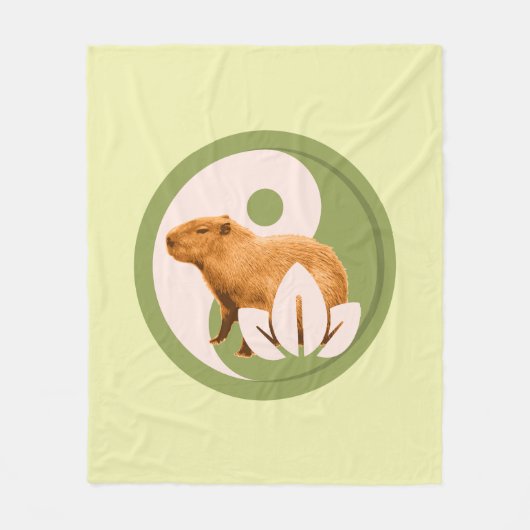 Zen Capybara Yin Yang Fleecedecke (Vorderseite)