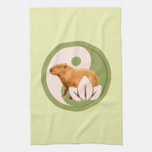 Zen Capybara Yin Yang Friedliche Natur Geschirrtuch