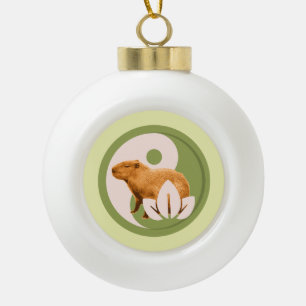 Zen Capybara Yin Yang Friedliche Natur Keramik Kugel-Ornament