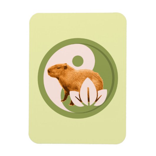 Zen Capybara Yin Yang Friedliche Natur Magnet (Vertikal)