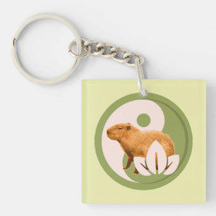 Zen Capybara Yin Yang Friedliche Natur Schlüsselanhänger