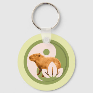 Zen Capybara Yin Yang Friedliche Natur Schlüsselanhänger