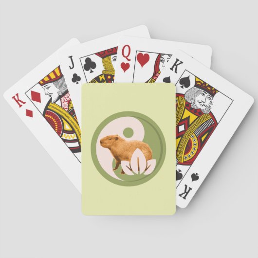 Zen Capybara Yin Yang Friedliche Natur Spielkarten (Rückseite)