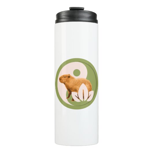 Zen Capybara Yin Yang Friedliche Natur Thermosbecher (Vorderseite)