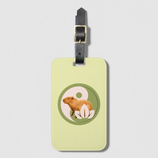 Zen Capybara Yin Yang Friedliche Naturkunst Gepäckanhänger (Vorderseite Vertikal)