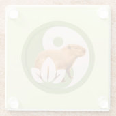 Zen Capybara Yin Yang Friedliche Naturkunst Glasuntersetzer (Rückseite)