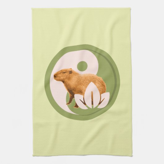 Zen Capybara Yin Yang Geschirrtuch (Vertikal)